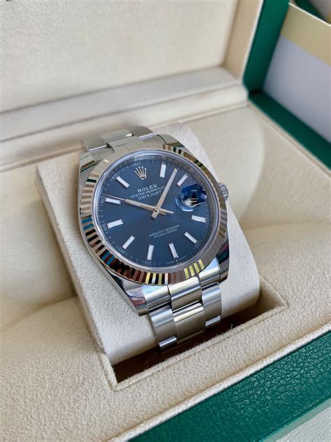 rolex datejust 41 blue dial stainless steel|rolex datejust 41 specifications.